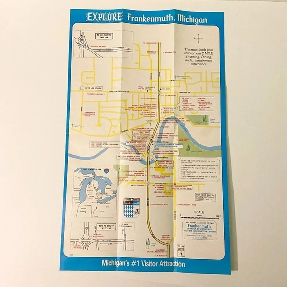 Vintage Frankenmuth Explore Michigans  Little Bavaria Map Brochure Pamphlet - Picture 7 of 14